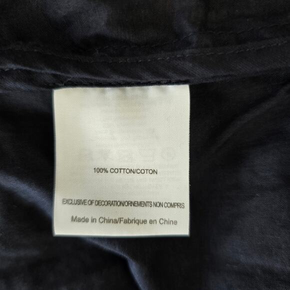 Tory Burch Navy V-Neck Long Sleeves Sheer Tunic Top Sz 4 (669) - Picture 6 of 7